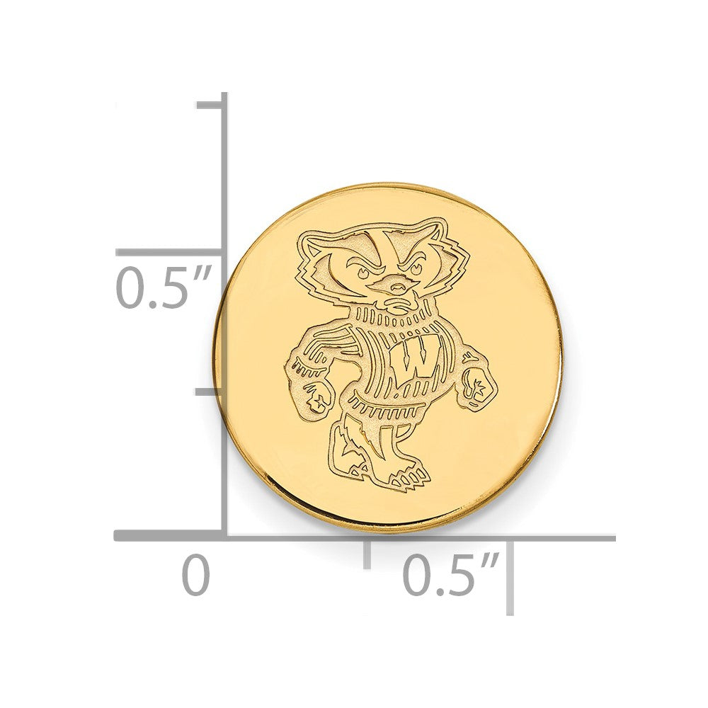 14K Yellow Gold Gold LogoArt University of Wisconsin Badger Lapel Pin
