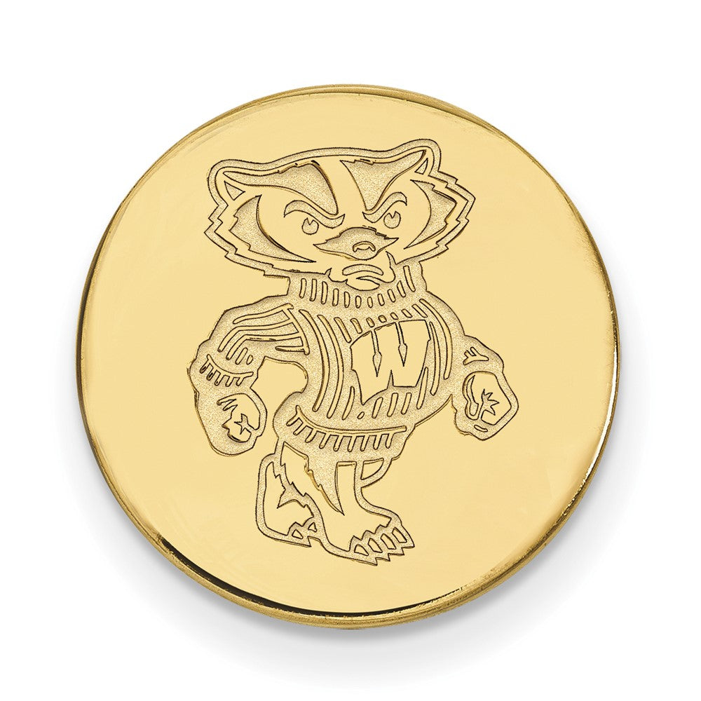 14K Yellow Gold Gold LogoArt University of Wisconsin Badger Lapel Pin