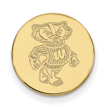 14K Yellow Gold Gold LogoArt University of Wisconsin Badger Lapel Pin
