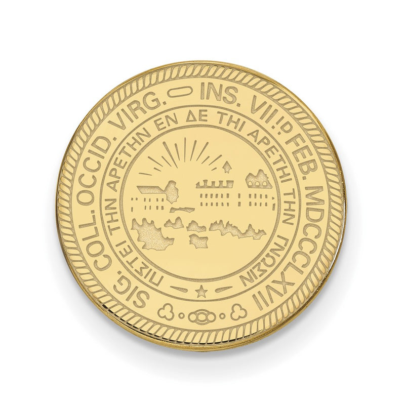 14K Yellow Gold Gold LogoArt West Virginia University Crest Lapel Pin