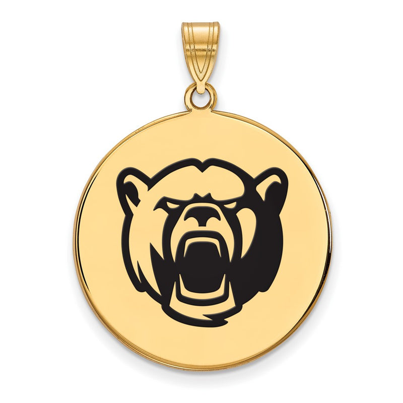 Gold Plated Sterling Silver Logoart Baylor University Extra Large Enameled Disc Pendant