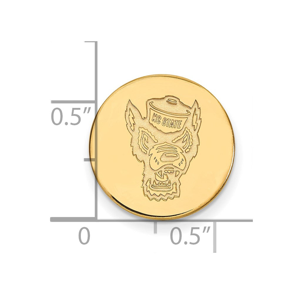14K Yellow Gold Gold LogoArt North Carolina State University Wolf Lapel Pin