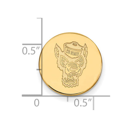 14K Yellow Gold Gold LogoArt North Carolina State University Wolf Lapel Pin