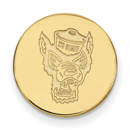 14K Yellow Gold Gold LogoArt North Carolina State University Wolf Lapel Pin