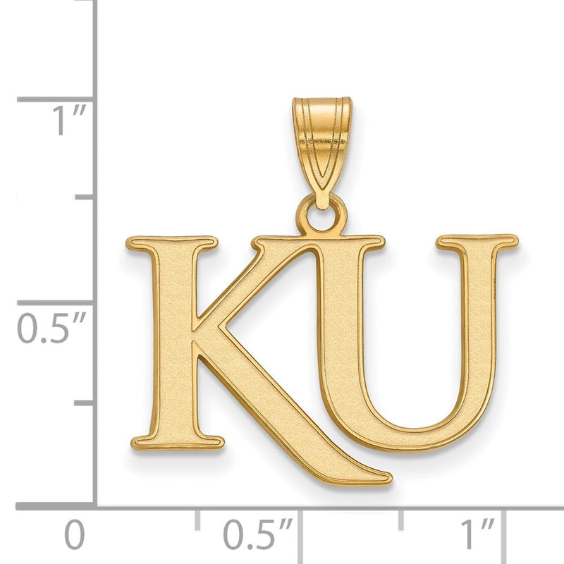 10K Yellow Gold Logoart University Of Kansas K U Medium Pendant