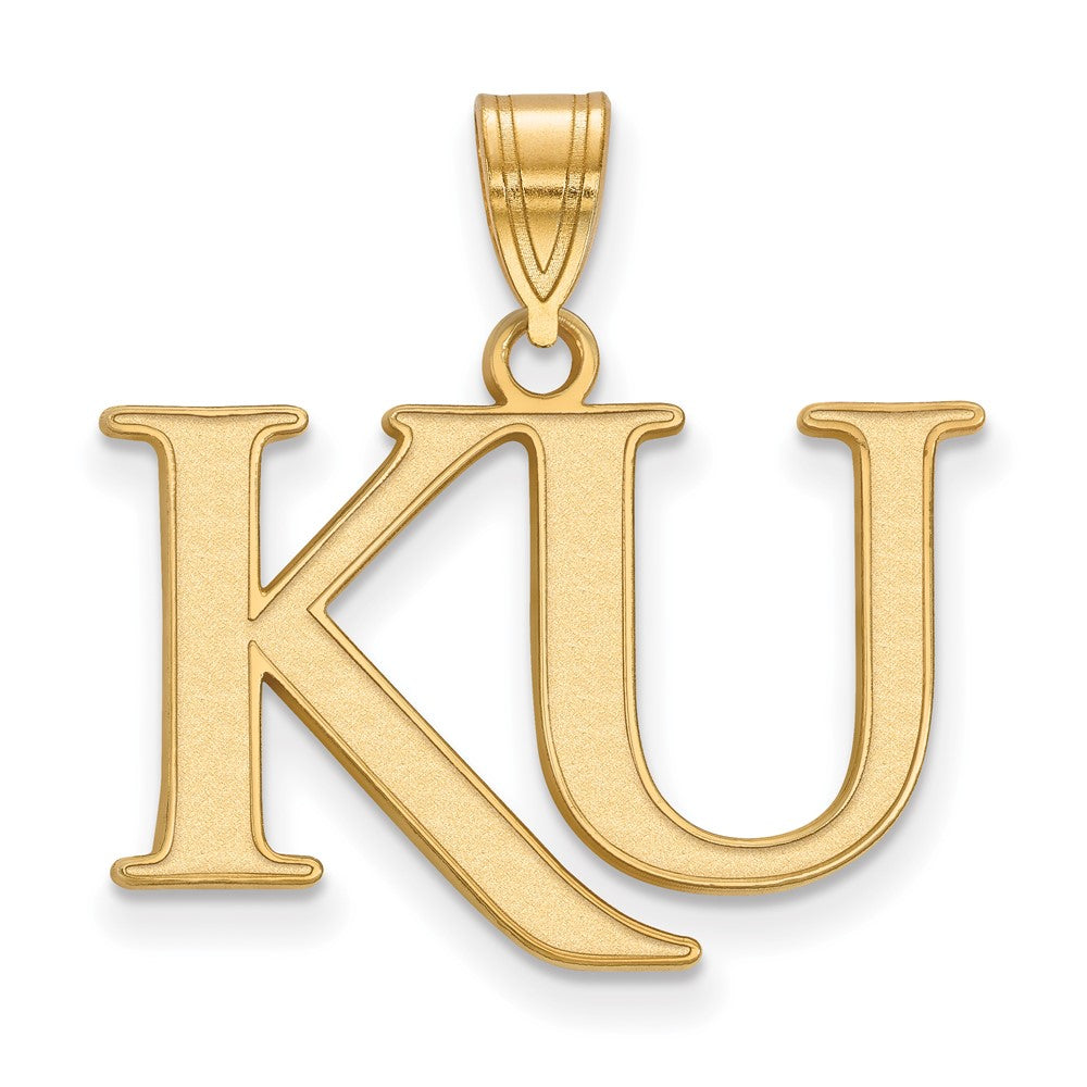 14K Yellow Gold Logoart University Of Kansas K U Medium Pendant