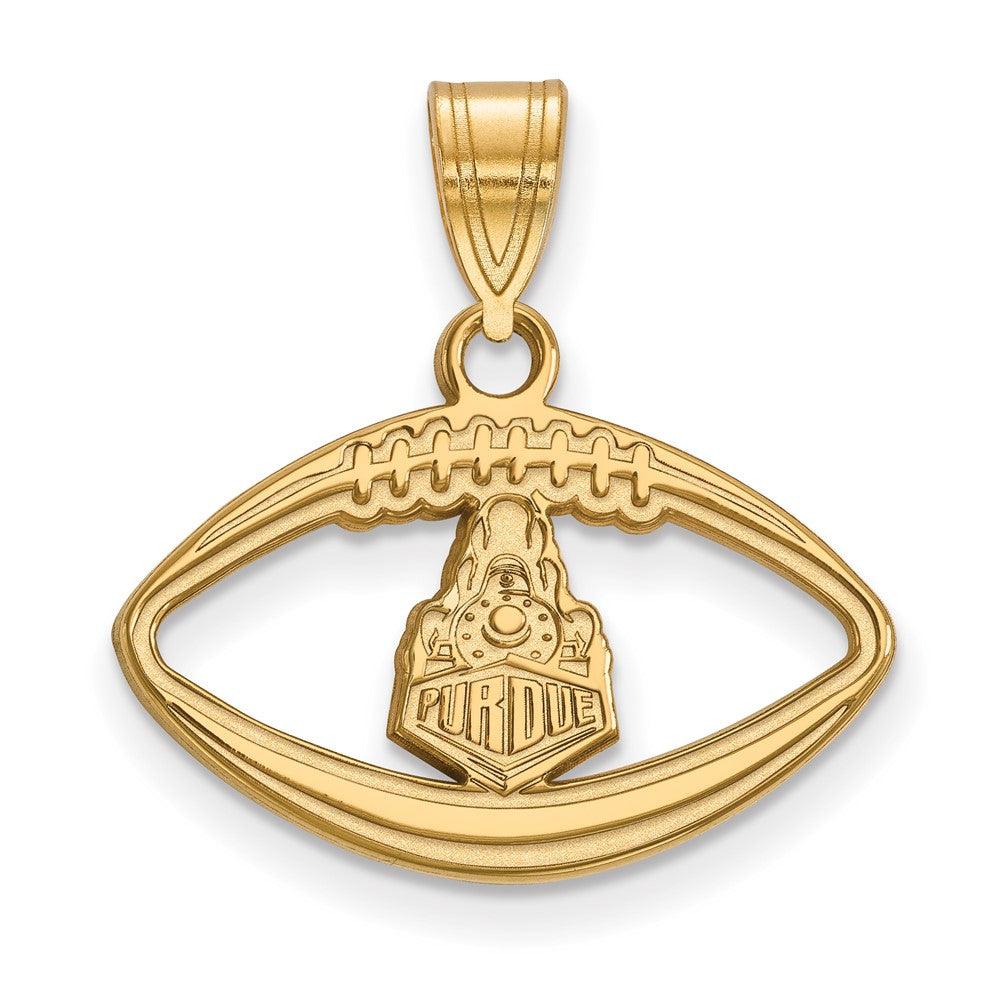 Gold Plated Sterling Silver Logoart Purdue University Boilermakers Train Logo Football Pendant