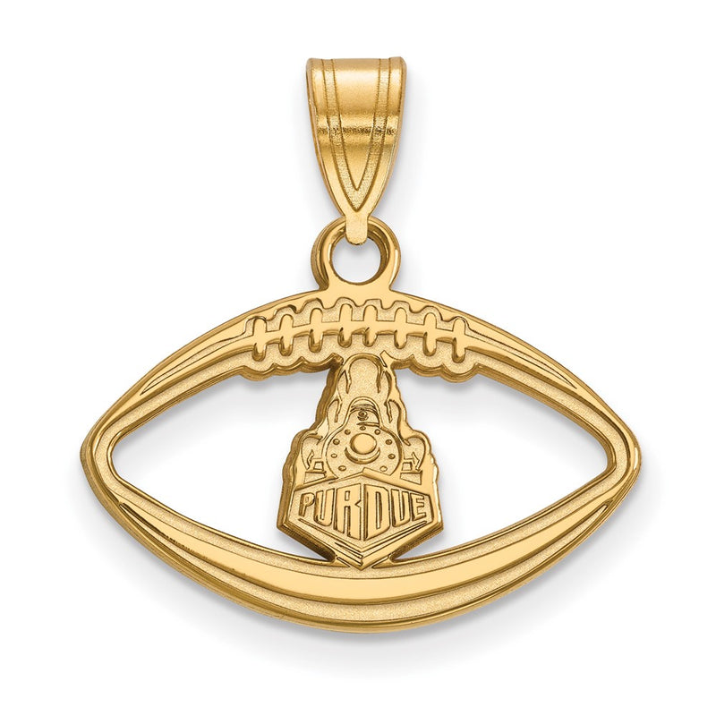 Gold Plated Sterling Silver Logoart Purdue University Boilermakers Train Logo Football Pendant