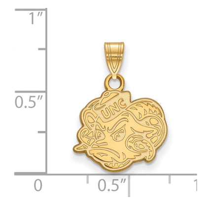 Gold Plated Sterling Silver Logoart University Of North Carolina Ram Small Pendant