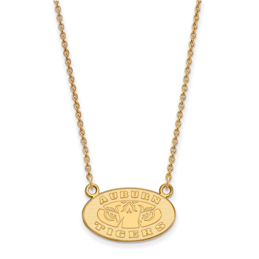 14K Yellow Gold Logoart Auburn Tigers Small Pendant 18 Inch Necklace