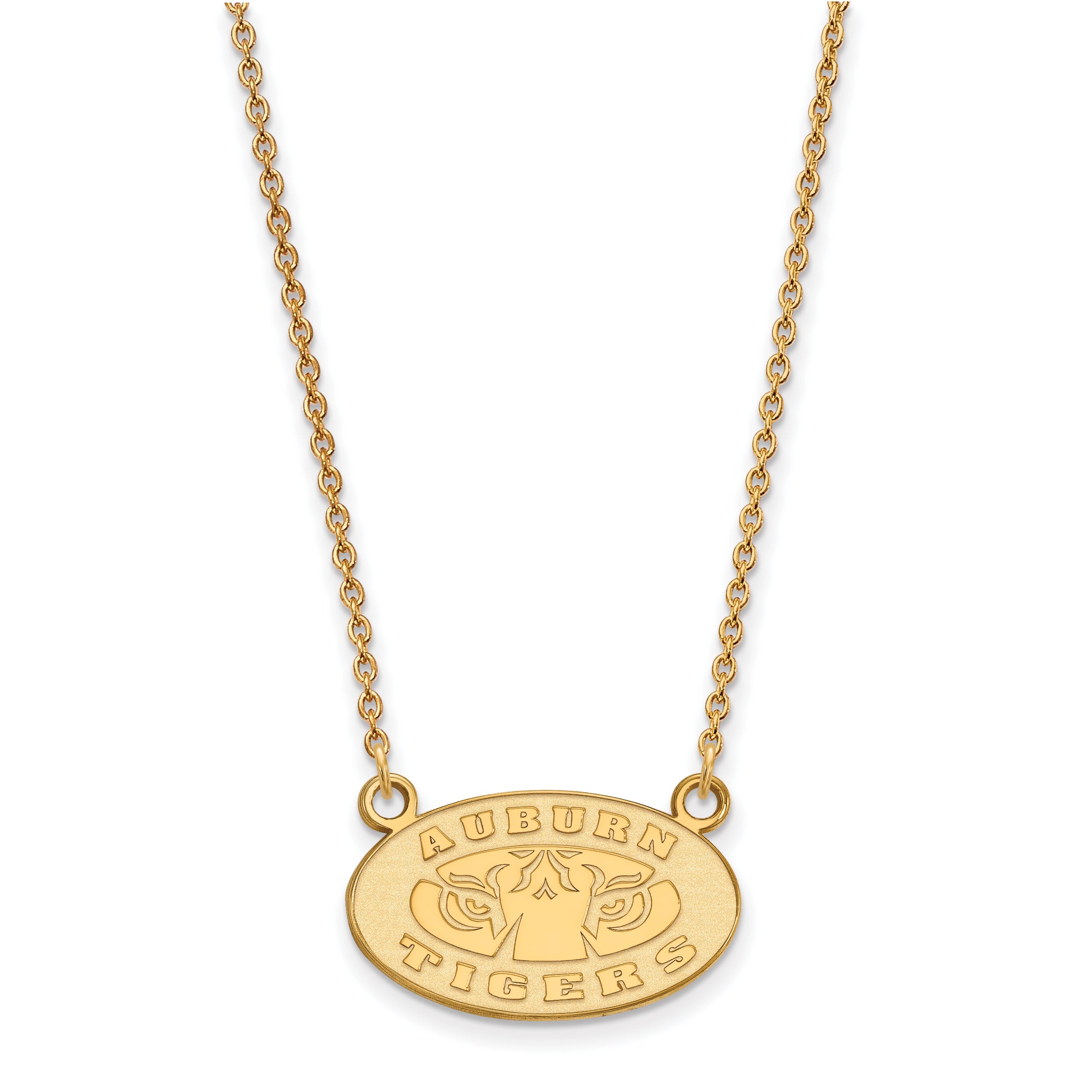 10K Yellow Gold Logoart Auburn Tigers Small Pendant 18 Inch Necklace