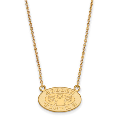 10K Yellow Gold Logoart Auburn Tigers Small Pendant 18 Inch Necklace