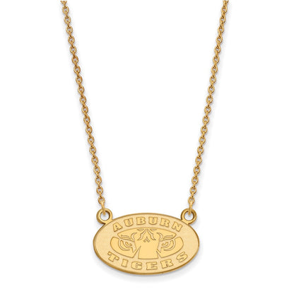 10K Yellow Gold Logoart Auburn Tigers Small Pendant 18 Inch Necklace
