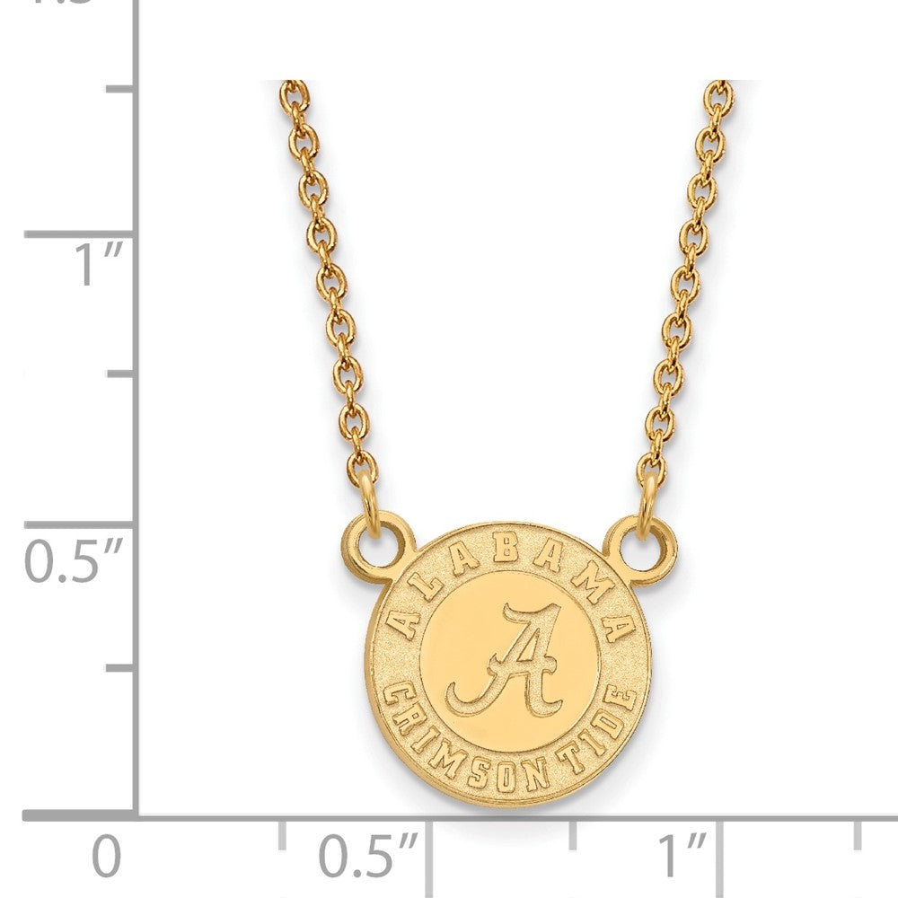 Gold Plated Sterling Silver Logoart University Of Alabama Crimson Tide Small Pendant 18 Inch Necklace