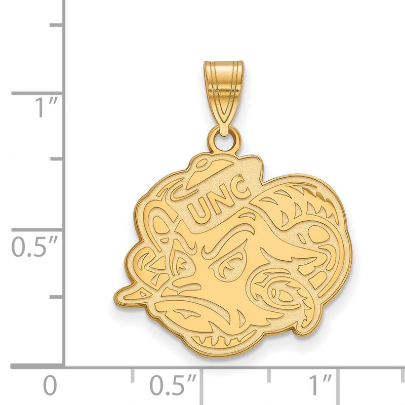 14K Yellow Gold Logoart University Of North Carolina Ram Large Pendant