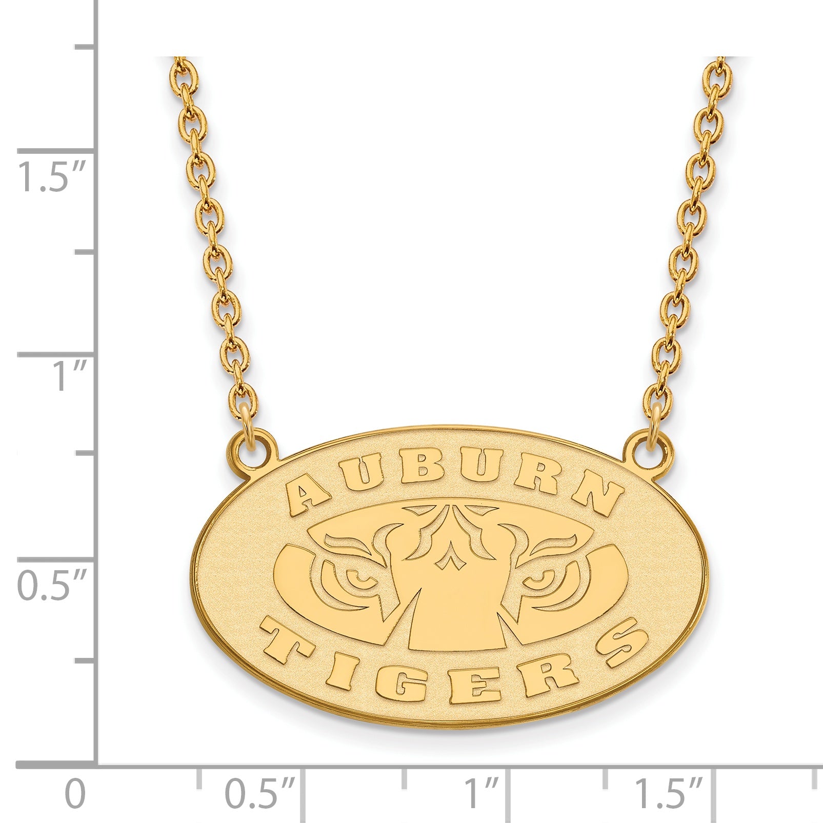 10K Yellow Gold Logoart Auburn Tigers Large Pendant 18 Inch Necklace