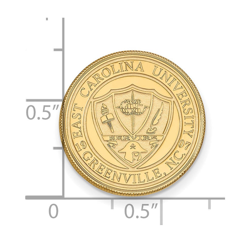 14K Yellow Gold Gold LogoArt East Carolina University Crest Lapel Pin