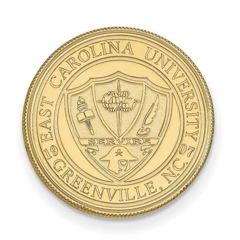 14K Yellow Gold Gold LogoArt East Carolina University Crest Lapel Pin