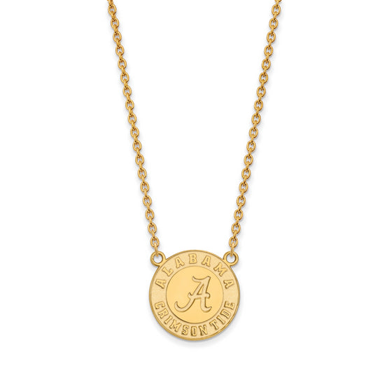 10K Yellow Gold Logoart University Of Alabama Crimson Tide Large Pendant 18 Inch Necklace