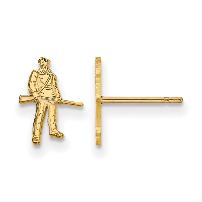 Gold Plated Sterling Silver Logoart West Virginia University Mountaineer Extra Small Post Earrings