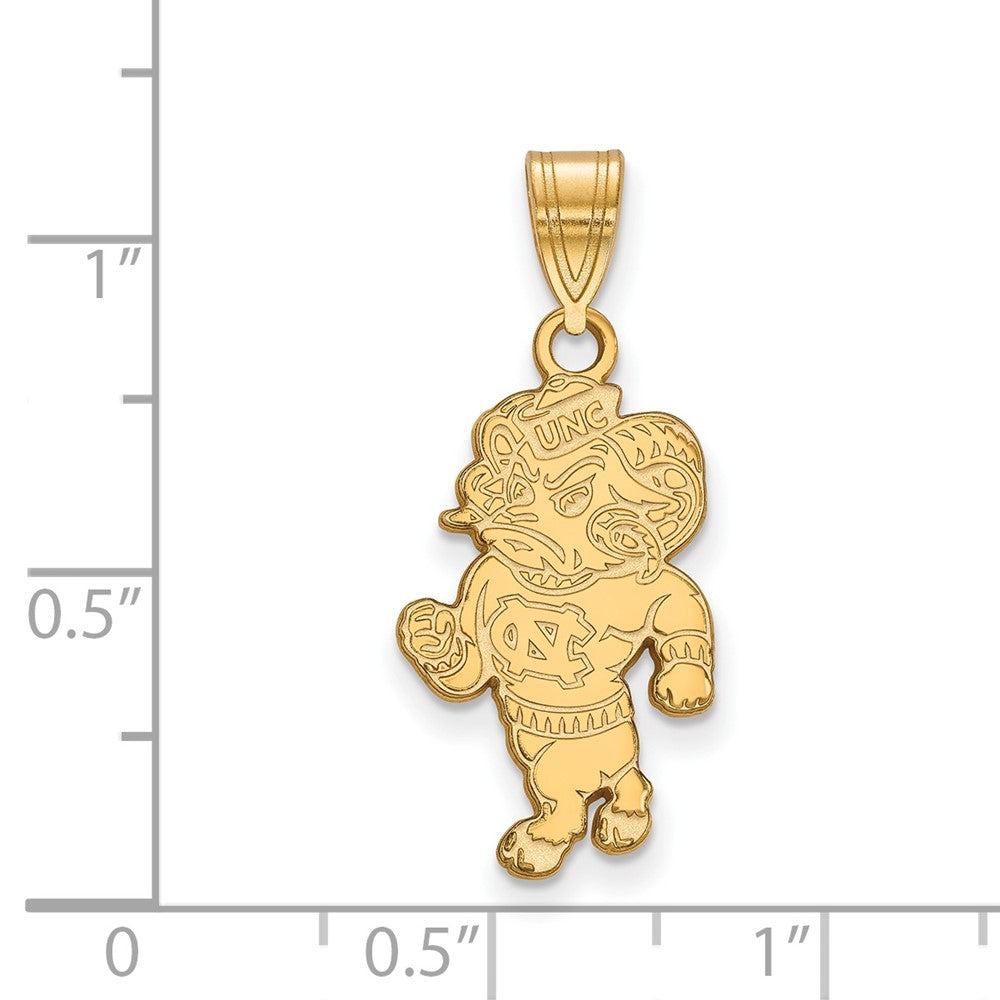 14K Yellow Gold Logoart University Of North Carolina Ram Large Pendant