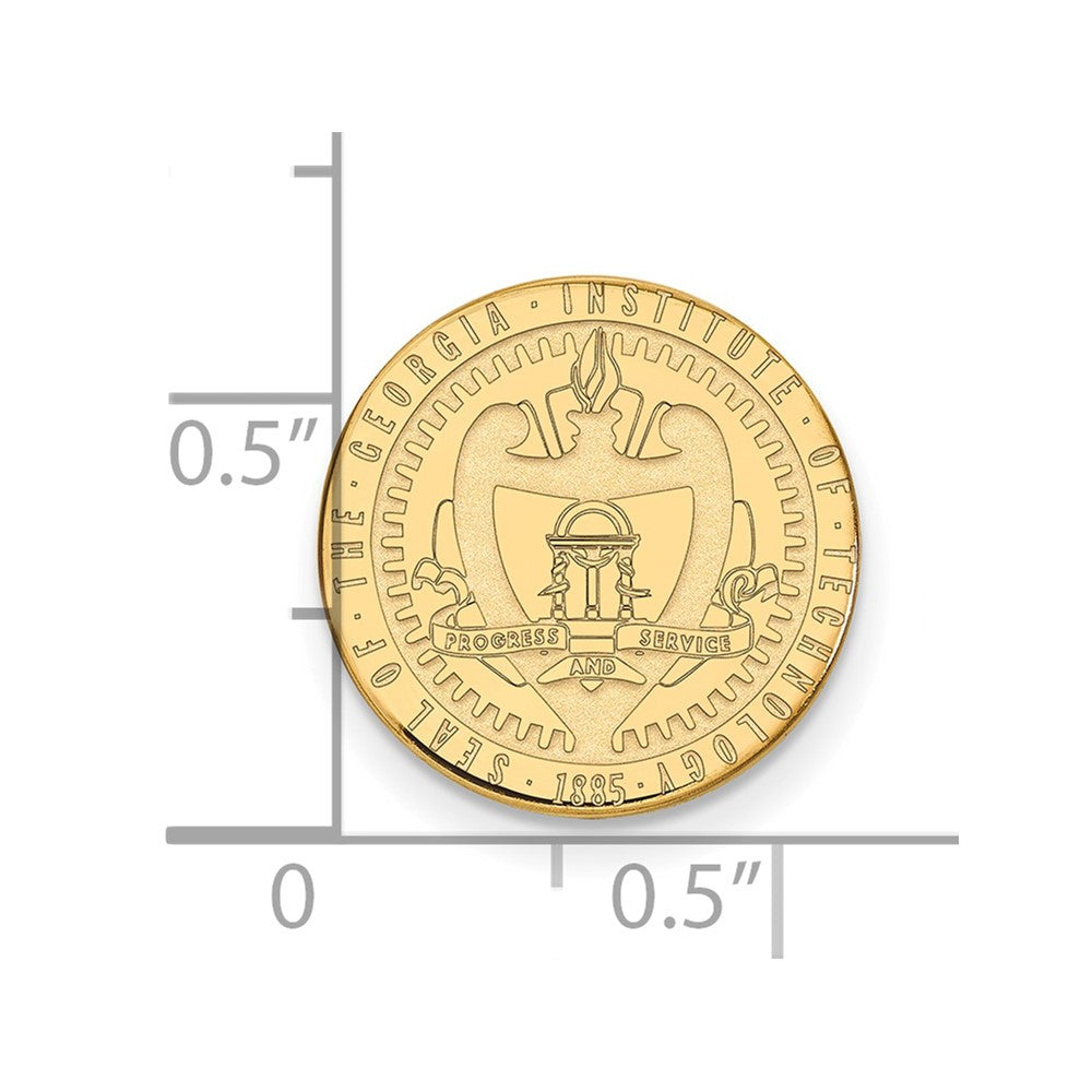 14K Yellow Gold Gold LogoArt Georgia Institute of Technology Crest Lapel Pin