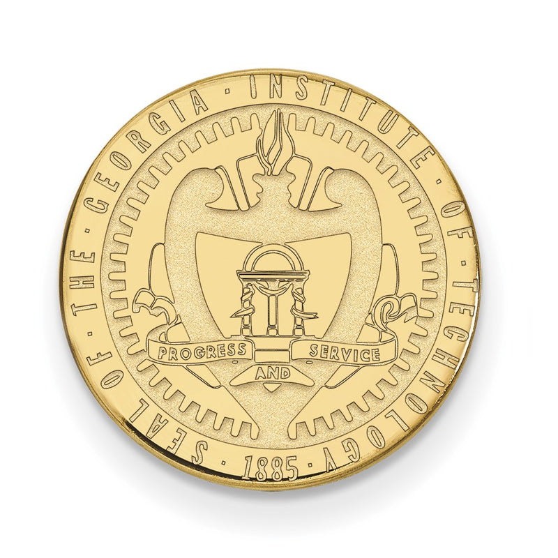 14K Yellow Gold Gold LogoArt Georgia Institute of Technology Crest Lapel Pin