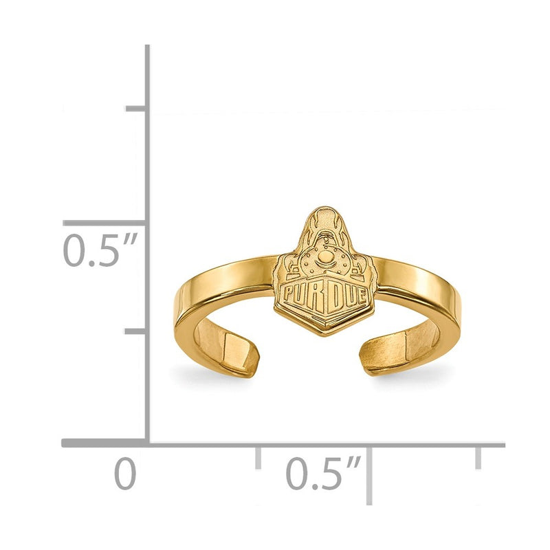 Gold Plated Sterling Silver Logoart Purdue University Boilermakers Train Logo Toe Ring