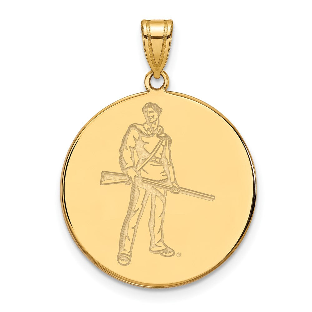 Gold Plated Sterling Silver Logoart West Virginia University Mountaineer Extra Large Disc Pendant