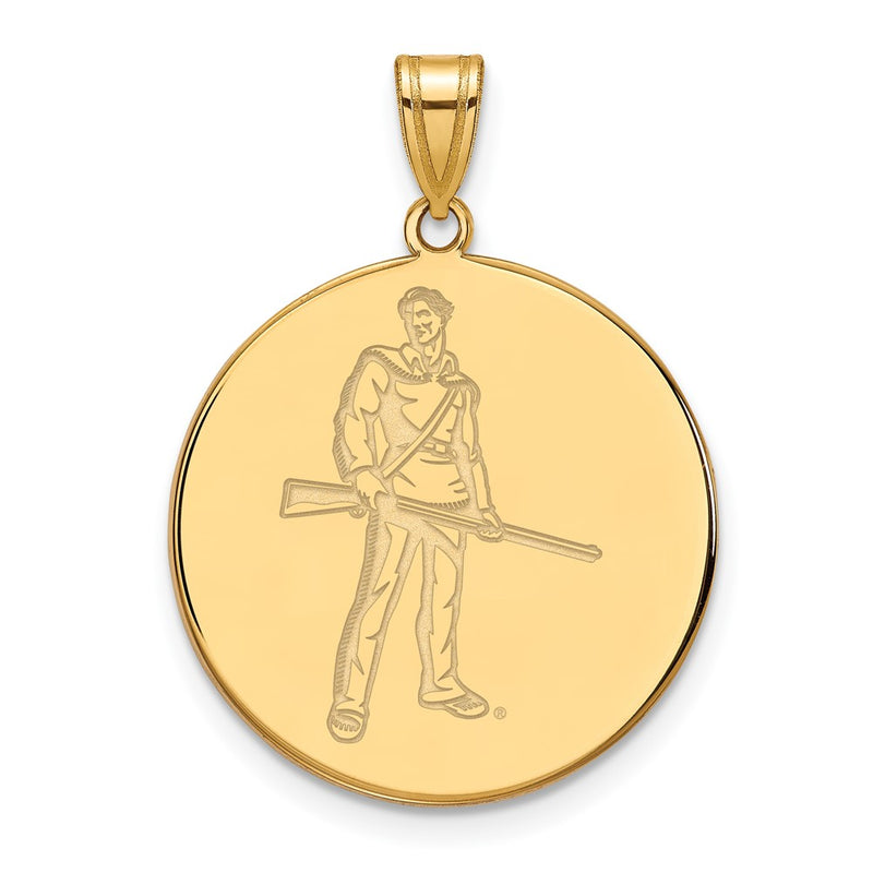 10K Yellow Gold Logoart West Virginia University Mountaineer Extra Large Disc Pendant