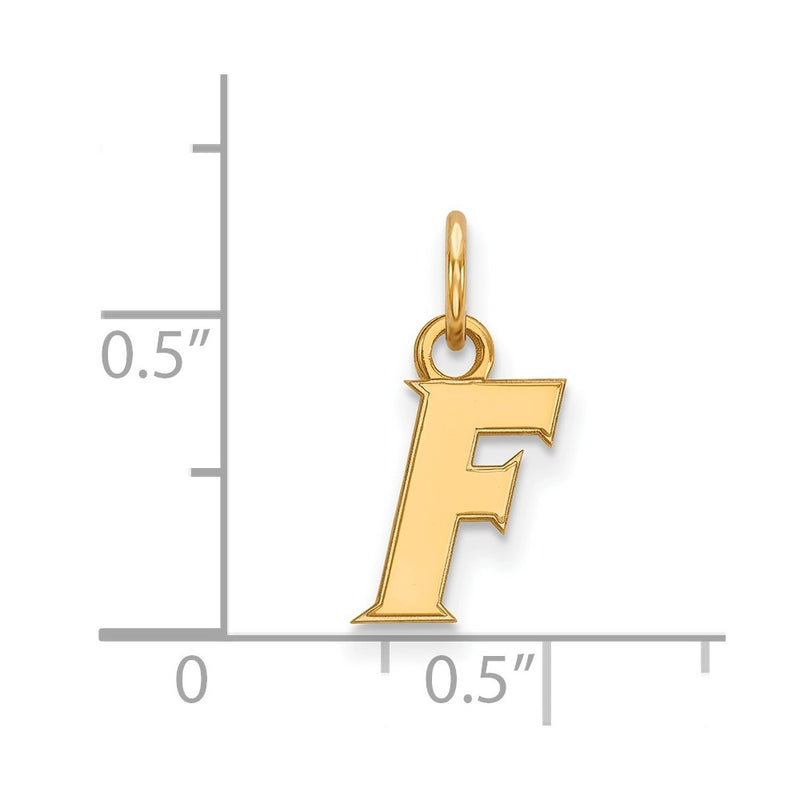10K Yellow Gold Logoart University Of Florida Letter F Extra Small Pendant