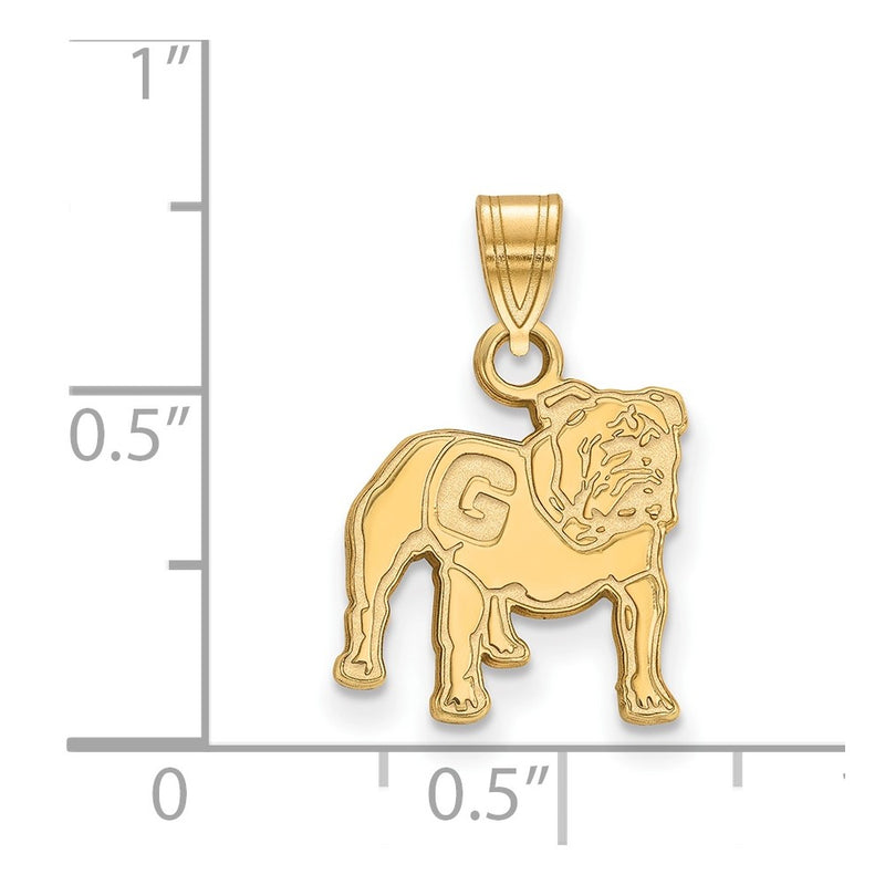 10K Yellow Gold Logoart University Of Georgia Bulldog Small Pendant