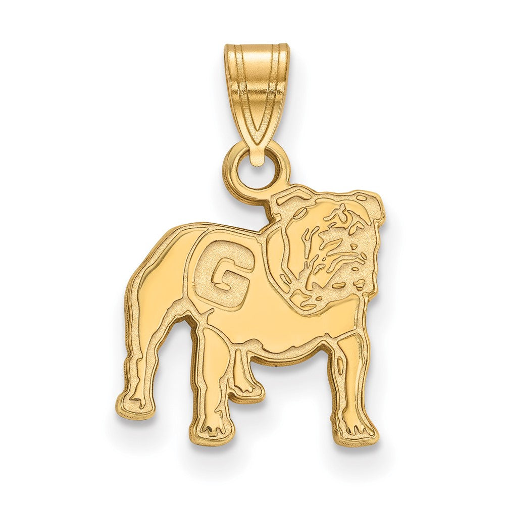 Gold Plated Sterling Silver Logoart University Of Georgia Bulldog Small Pendant