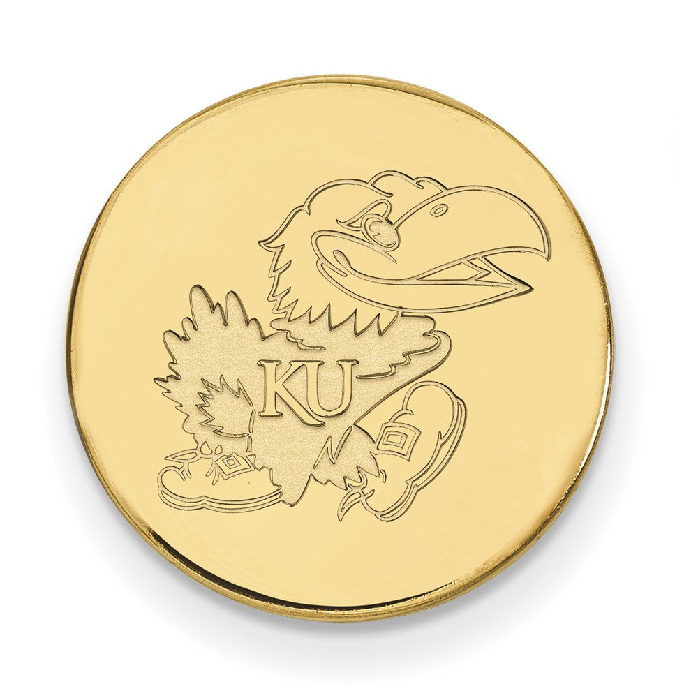 14K Yellow Gold Gold LogoArt University of Kansas Jayhawk Lapel Pin