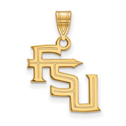 10K Yellow Gold Logoart Florida State University F S U Medium Pendant