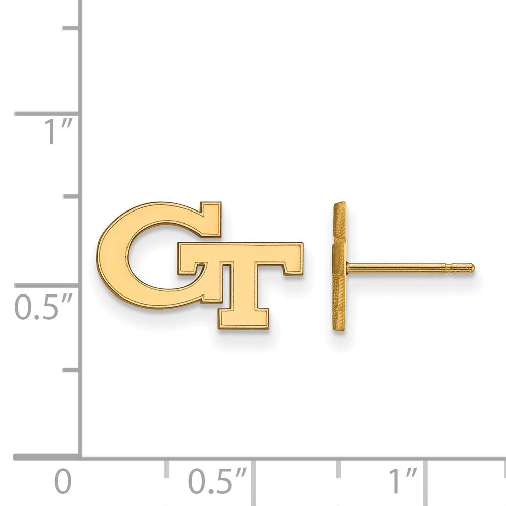 10K Yellow Gold Logoart Georgia Institute Of Technology G T Extra Small Post Earrings