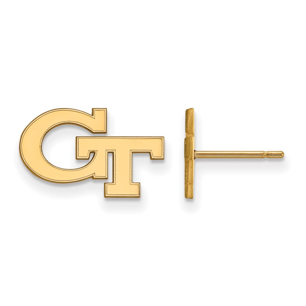 Gold Plated Sterling Silver Logoart Georgia Institute Of Technology G T Extra Small Post Earrings