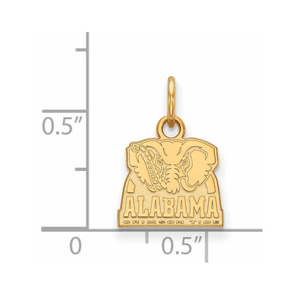 14K Yellow Gold Logoart University Of Alabama Elephant Extra Small Pendant