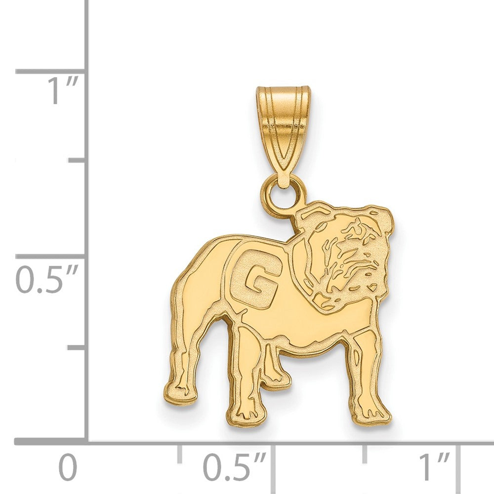 Gold Plated Sterling Silver Logoart University Of Georgia Bulldog Medium Pendant