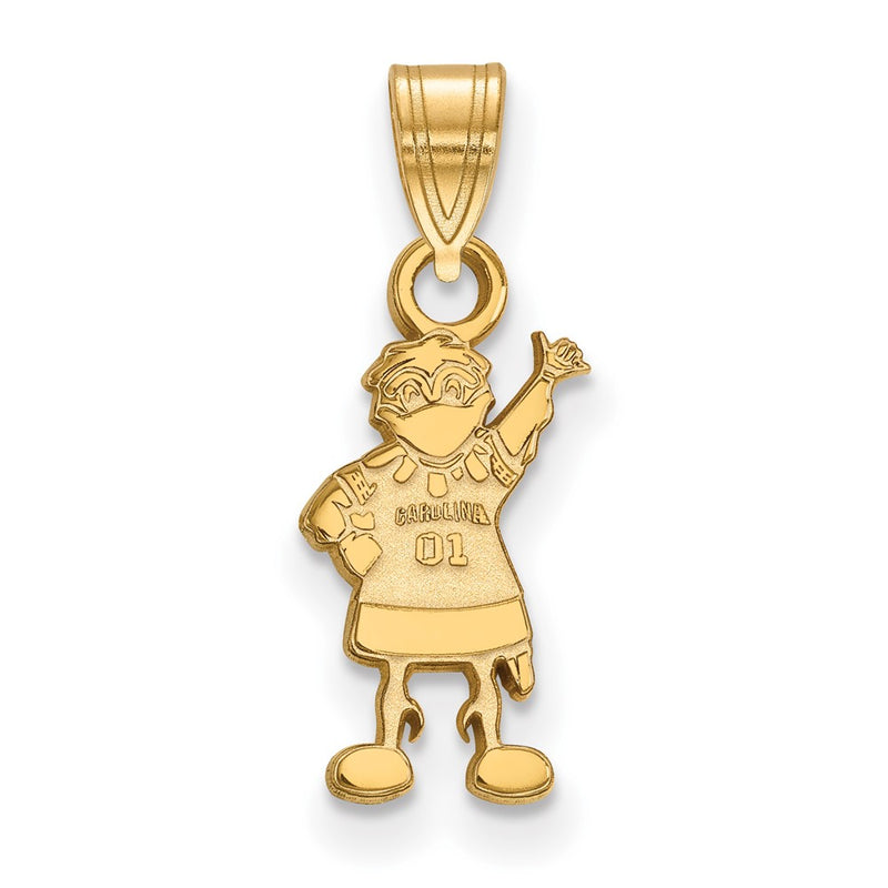 Gold Plated Sterling Silver Logoart University Of South Carolina Mascot Small Pendant
