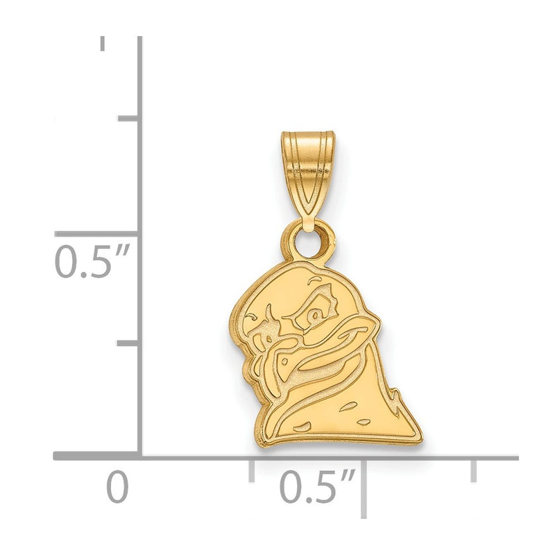 Gold Plated Sterling Silver Logoart Virginia Tech Hokiebird Small Pendant
