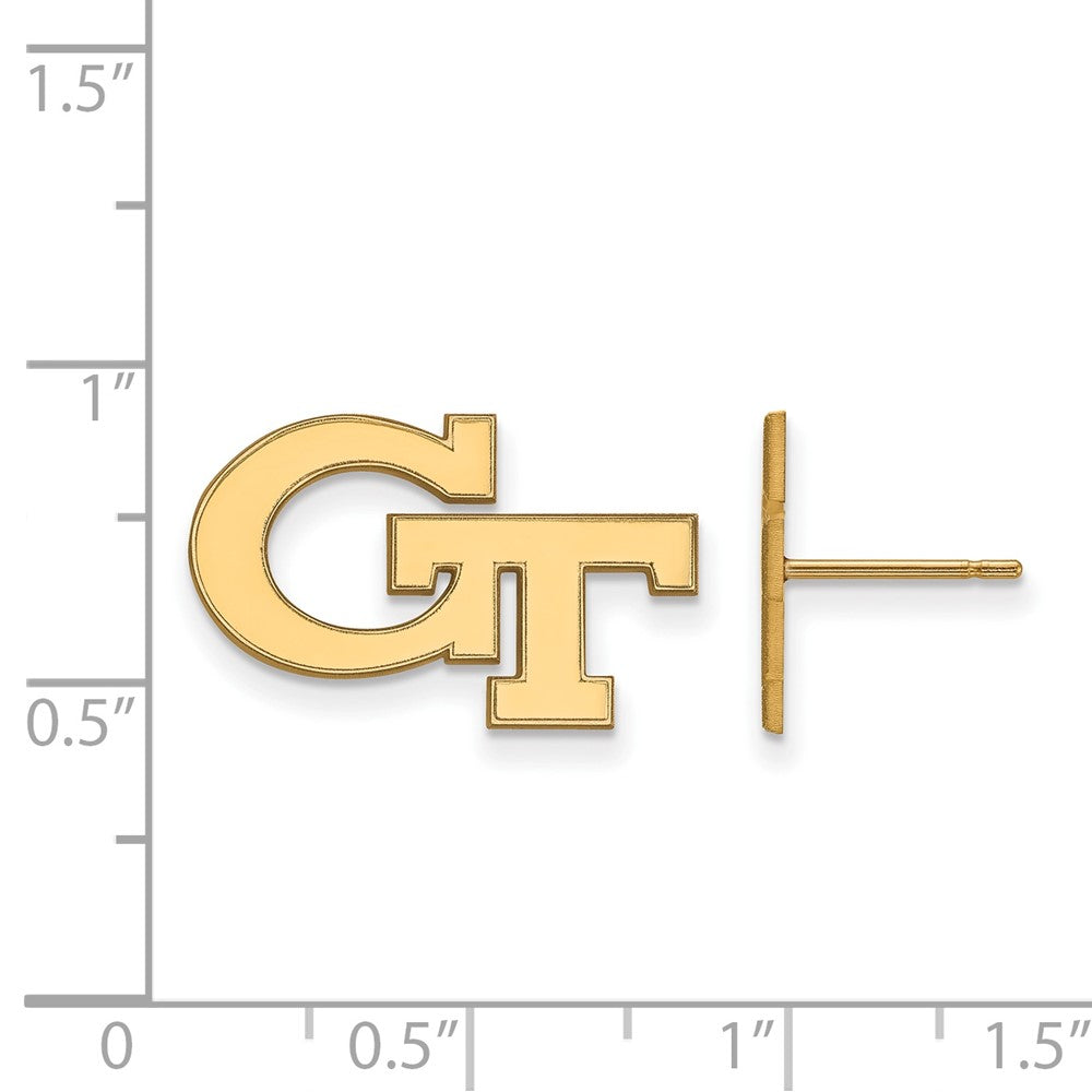14K Yellow Gold Logoart Georgia Institute Of Technology G T Small Post Earrings