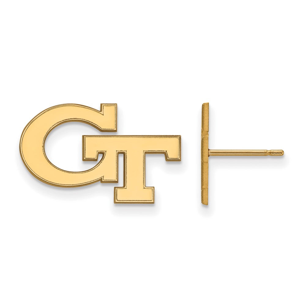 14K Yellow Gold Logoart Georgia Institute Of Technology G T Small Post Earrings