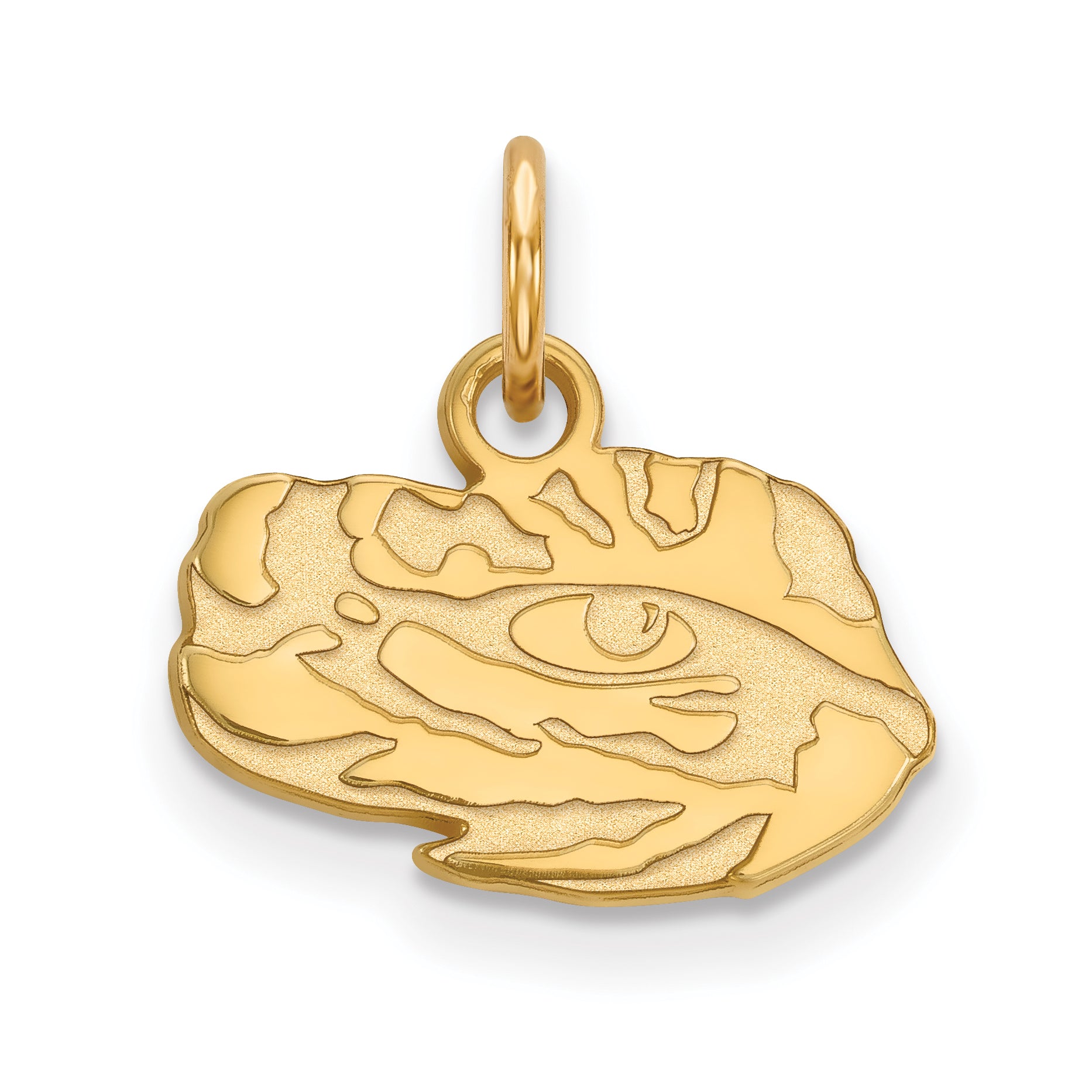 10K Yellow Gold Logoart Louisiana State University Tiger Eye Extra Small Pendant