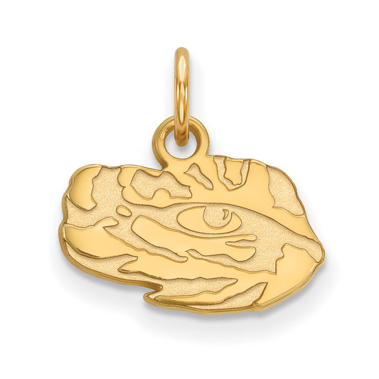 10K Yellow Gold Logoart Louisiana State University Tiger Eye Extra Small Pendant