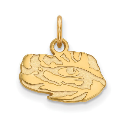 14K Yellow Gold Logoart Louisiana State University Tiger Eye Extra Small Pendant