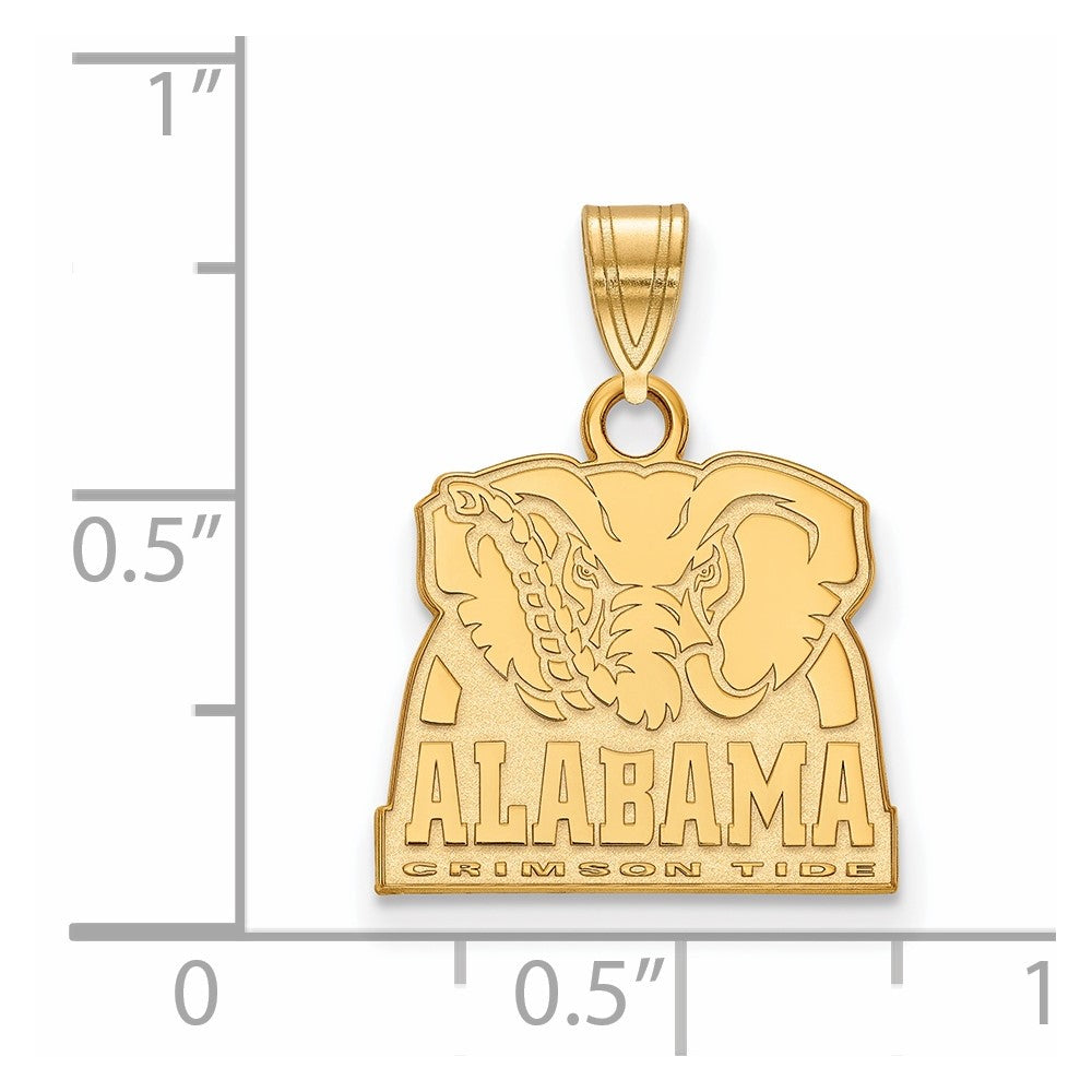 14K Yellow Gold Logoart University Of Alabama Elephant Small Pendant
