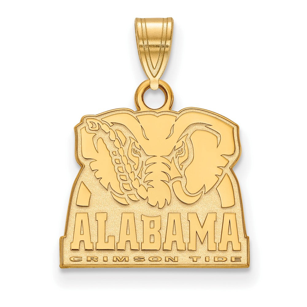 Gold Plated Sterling Silver Logoart University Of Alabama Elephant Small Pendant