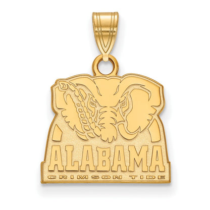Gold Plated Sterling Silver Logoart University Of Alabama Elephant Small Pendant