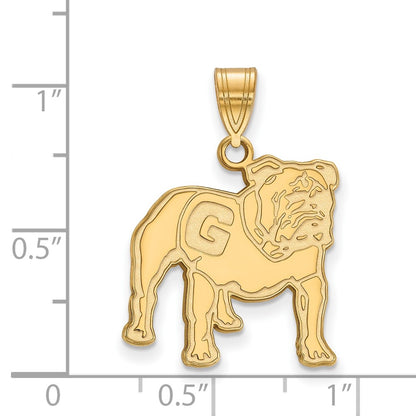 10K Yellow Gold Logoart University Of Georgia Bulldog Large Pendant